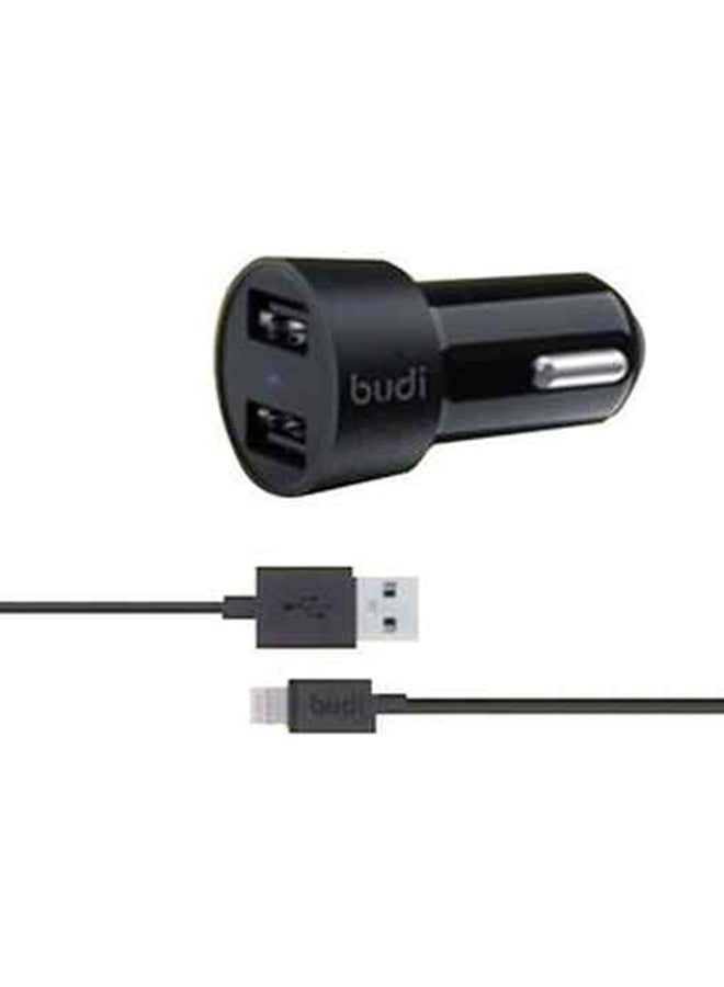 Charger Car Budi 4.8A With Lightning  622L Black