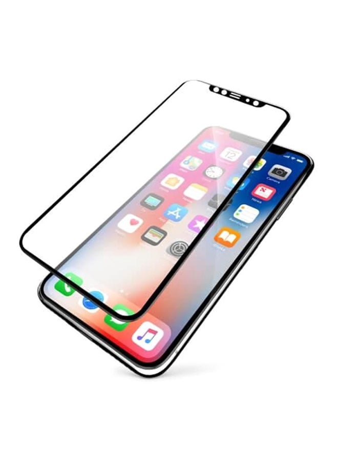 كينج ستور لاصقة حماية نانو 5D للشاشة مضادة للصدمات لهاتف أبل آيفون X، لون أسود أسود / شفاف