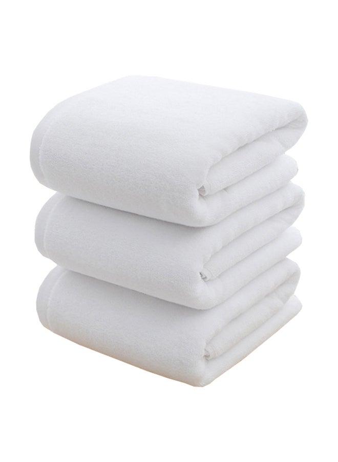 منشفة حمام مصنوعة من القطن التركي مكونة من 3 قطع أبيض 70x140سم