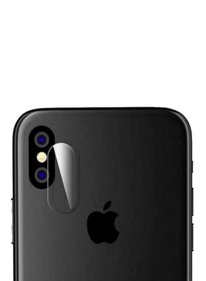 كينج ستور لاصقة حماية للشاشة بفتحة لعدسة الكاميرا لهاتف أبل آيفون X- شفافة