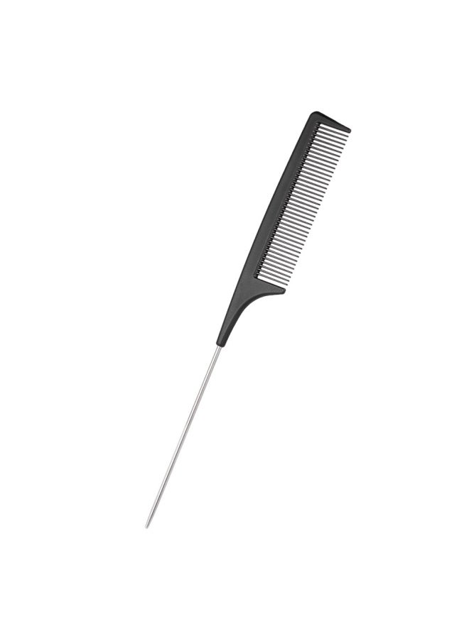 Professional Barber Hairdressing Comb Black/Silver - Image 2