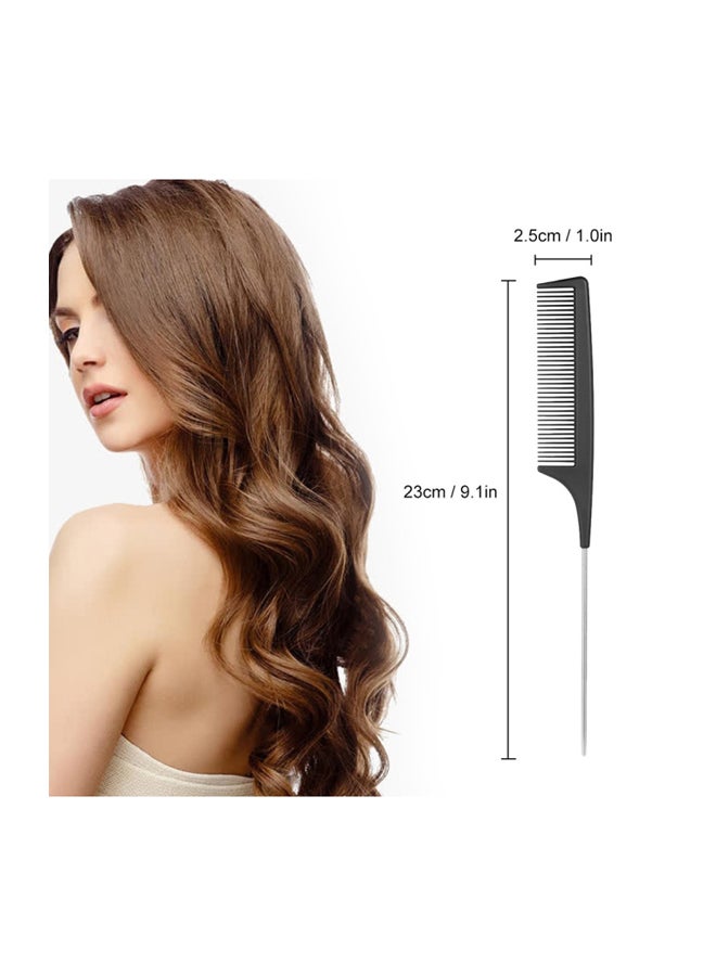 Professional Barber Hairdressing Comb Black/Silver - Image 4