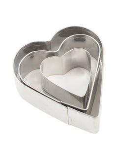 Magic Kit 3 - Pieces Heart Shape Stainless Steel Cookie Cutter Silver 22centimeter 