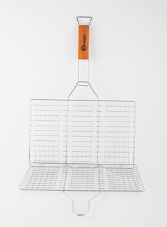 Somagic Double Square Grid Chromed Steel With Wooden Handle On Legs silver 34 x 22cm  - Image 2