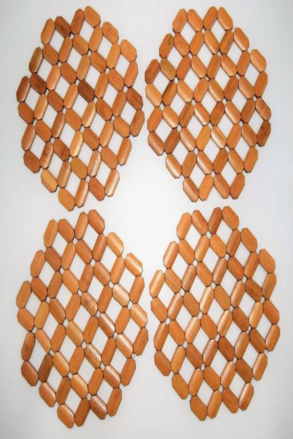 Generic En Coaster Pad For Table Protection 4 Pcs Set Brown  - Image 3