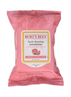 Burt's Bees Facial Cleansing Towelettes Pink Grapefruit 30 Count 