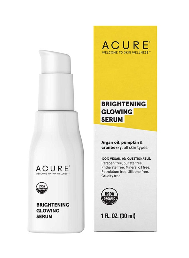 Acure Brightening Glowing Serum 1 Fluid Ounce (Packaging May Vary)