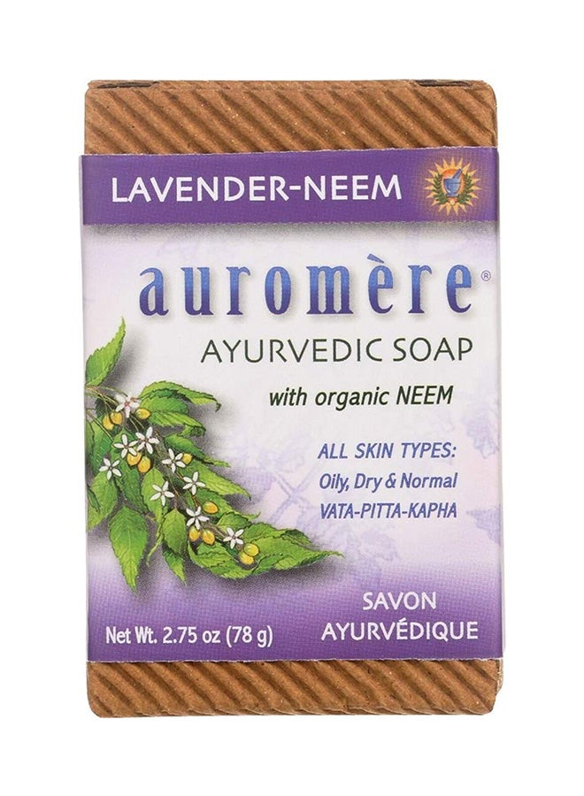 Auromere Ayurvedic Bar Soap Lavender Neem By All Natural Handmade And Eco Friendly Bar Soap For Sensitive Skin 2.75 Oz 