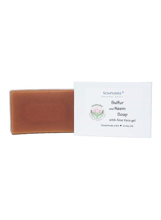 ATTIS - Sulphur And Neem Handmade Natural Soap (1Pc) 352 Oz 100G Vegan With Aloe Vera Gel Neem And Eucalyptus Essential Oils - Image 1