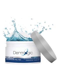 Anti Aging Resurfacing Peel Pads Contains Salicylic Glycolic Lactic Acid For Face & Body Including Hyaluronic Acid Witch Hazel Green Tea & Aloe Vera. Exfoliates To Correct Dark Spots & Scars.