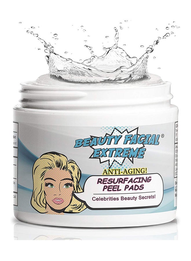 Beauty Facial Extreme - Anti Aging Resurfacing Peel Pads Triple Action Chemical Peel Pads Combined With Glycolic Lactic And Salicylic Acids. Smooth’S Fine Lines Wrinkles Dark Spots And Imperfections To Enhance The Skins Texture And Tone. - Image 1