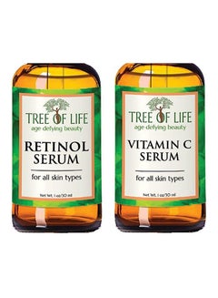 Tolb Anti Aging Serum Two-Pack - 98% Natural, 72% Organic Anti Wrinkle Serum - Vitamin C Serum - Retinol Serum