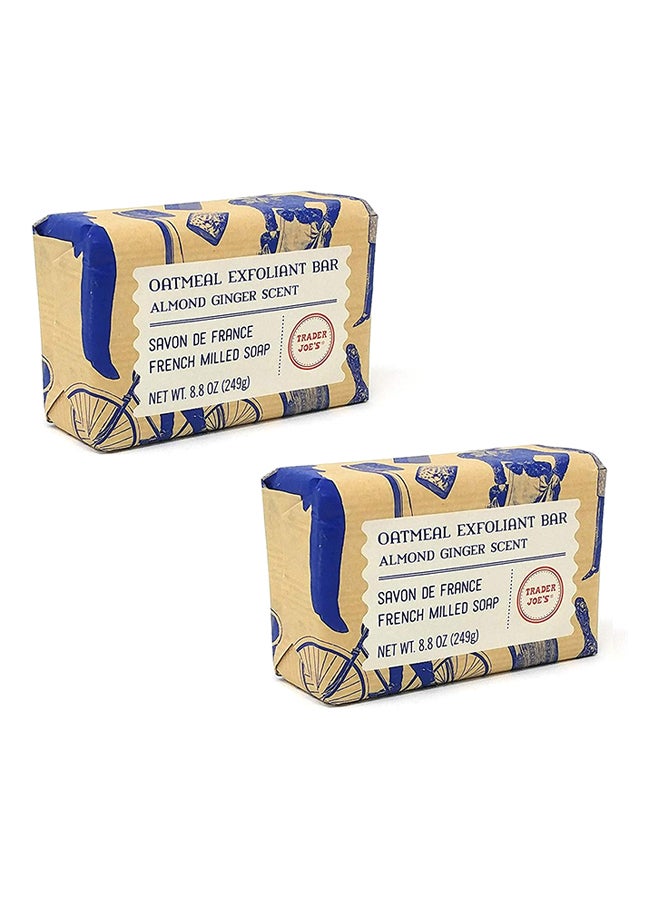 Trader Joe's Trader Joe'S Savon De France French Milled Soap - Oatmeal Exfoliant Bar Almond Ginger Scent 8.8 Oz - 2-Pack 