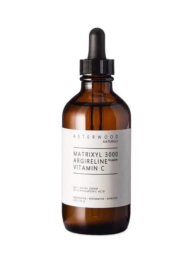 Asterwood Naturals - MATRIXYL 3000 + ARGIRELINE Peptide + Vitamin C 4 oz Serum with Organic Hyaluronic Acid - Reduce Sun Spots, Wrinkles, Our Most Powerful Triple Combination - ASTERWOOD NATURALS - Bottle 236ml - Image 1