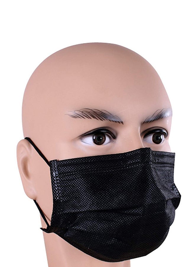 Bargz 50 Pcs Anti Dust Breathable Disposable Earloop Mask Black 