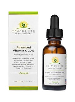 Complete Skin Solutions Advanced Vitamin C Serum 20% With Ferulic Hyaluronic Acid Highly Concentrated Anti Aging Formula For Discoloration Rejuvenation & Brightness Smooth Wrinkles 30ml  - Image 1