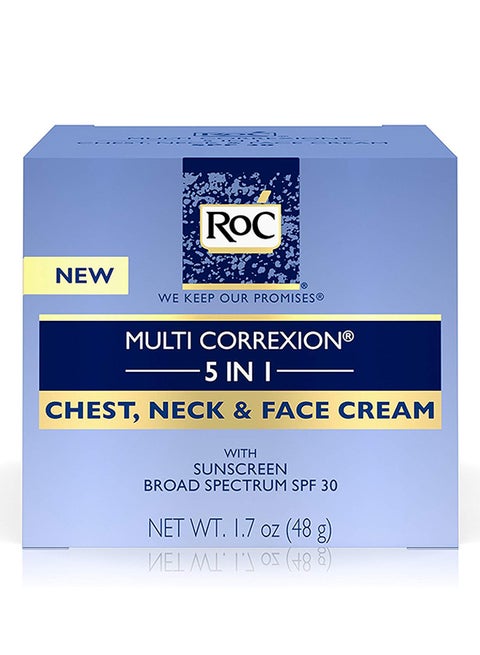 Muli Correxion 5 In 1 Ani-Aging Ches, Neck And Face Cream Wih Spf 30, Moisturizing Cream Made Wih Viamin E, 1.7 Oz