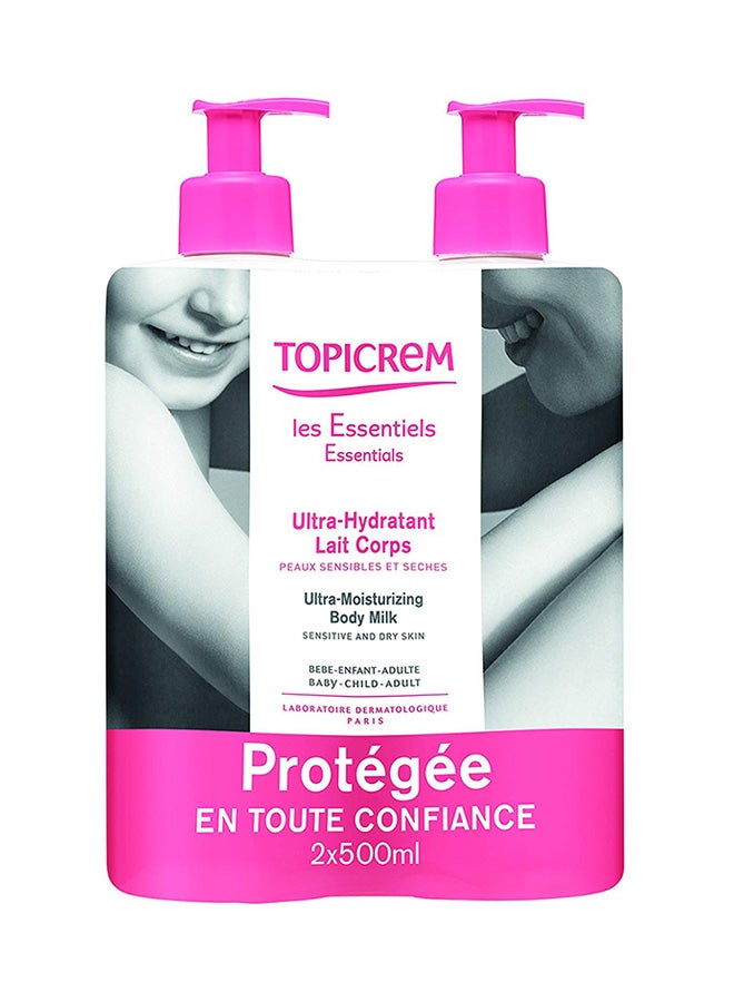 مرطب إسينشالز بالحليب لترطيب مكثف للجسم، عبوتان بحجم 500 مل
