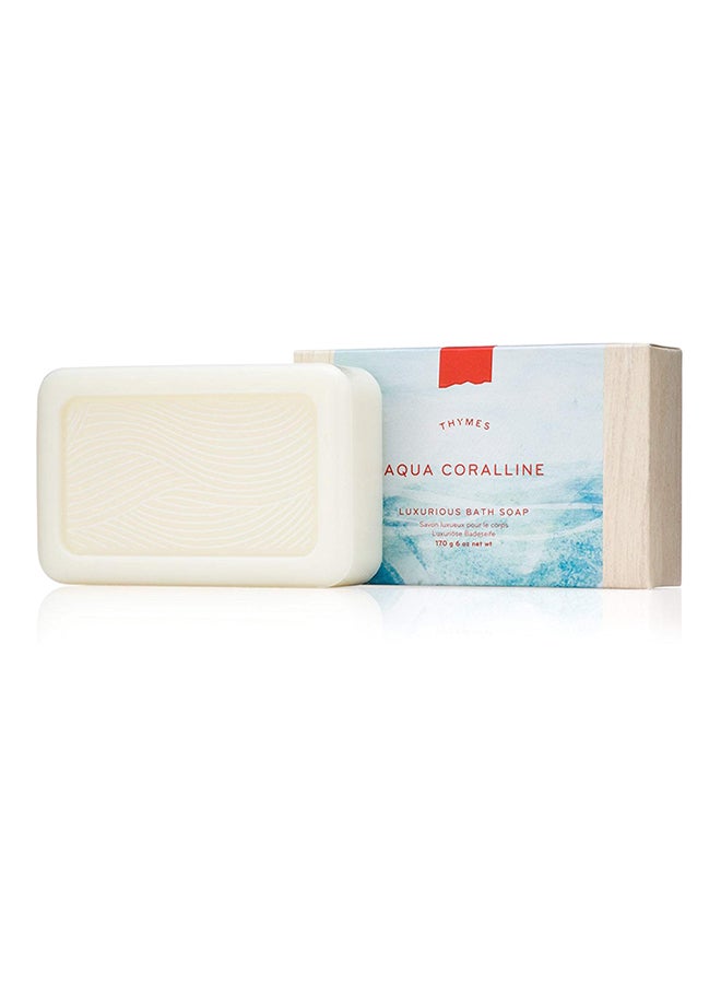 Thymes Thymes - Aqua Coralline Luxurious Bath Soap - Naturally Conditioning Bar Soap With Refreshing Beach Scent - 6 Ounce 