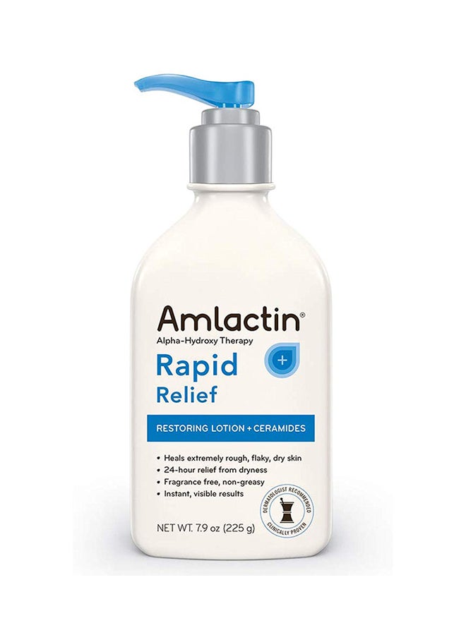 AmLactin - Amlactin Rapid Relief Restoring Lotion + Ceramides 24 Hr Dry Skin Relief Powerful Alpha Hydroxy Therapy Gently Exfoliates Lactic Acid (Aha) Restores Rough Flaky Dry Skin Paraben Free 7.9 Oz. - Image 1