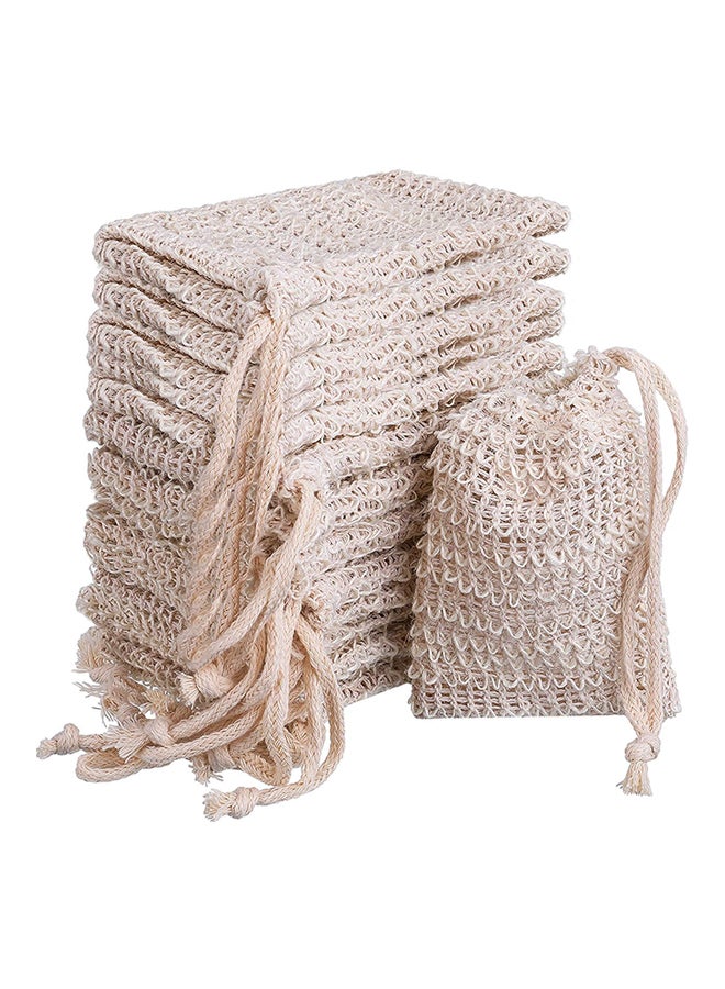 BBTO 15 Pack Soap Saver Exfoliating Natural Sisal Soap Bag Pouch 