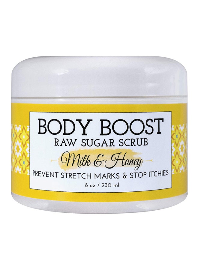 Body Boost - Milk & Honey Sugar Scrub 8 Oz Pregnancy & Nursing Safe Skin Care - Image 1