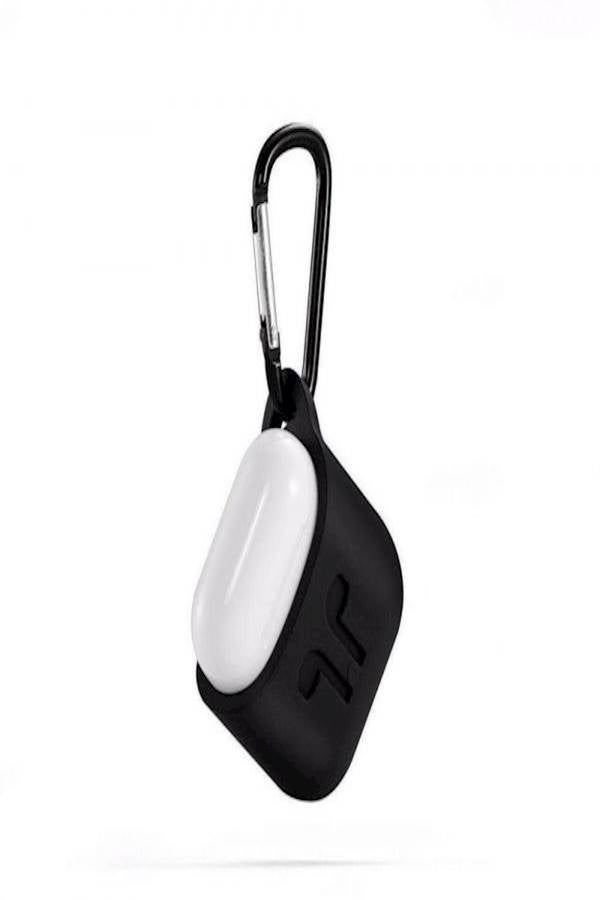 Silicone Protective Sleeve Case Cover For AirPods With Anti-Lost Hook Black  - Image 2