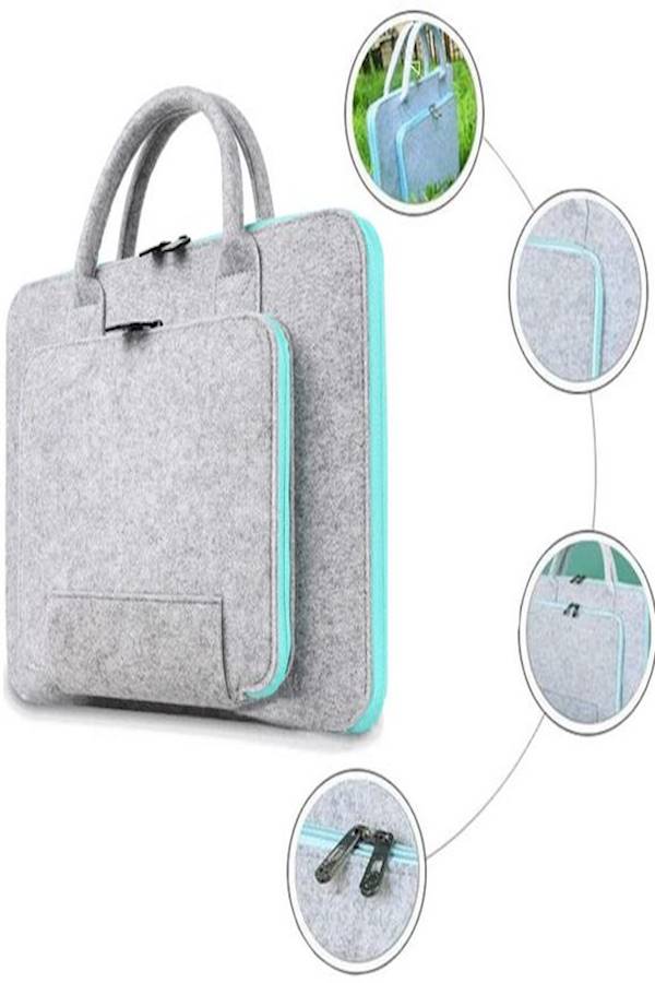 Generic Wool Felt Laptop Bag For Mac 13Inch Mouse Bags Briefcase For Macbook Air Pro Retina For Lenovo Notebook Sleeve Case  - Image 2
