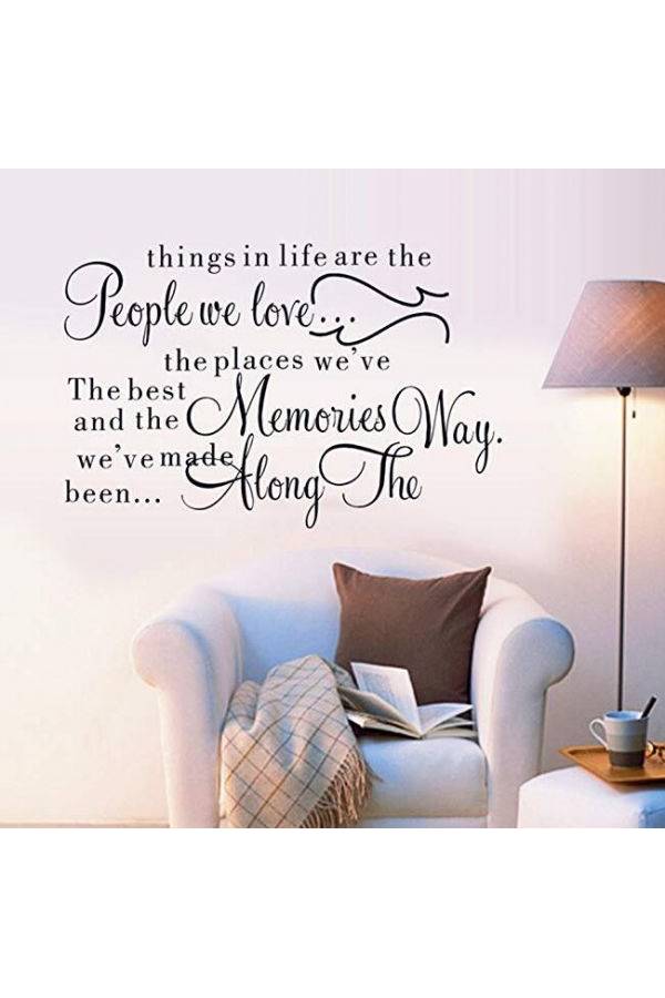 Wall Stickers The Best Things In Life Wall Decal Words Quote Wall Art Sticker Home Decor For Bedroom Living Room Black  - Image 1