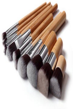 11pcs Bamboo professional Cosmetic Makeup Brushes Set Brush Make up Tool Kit Case