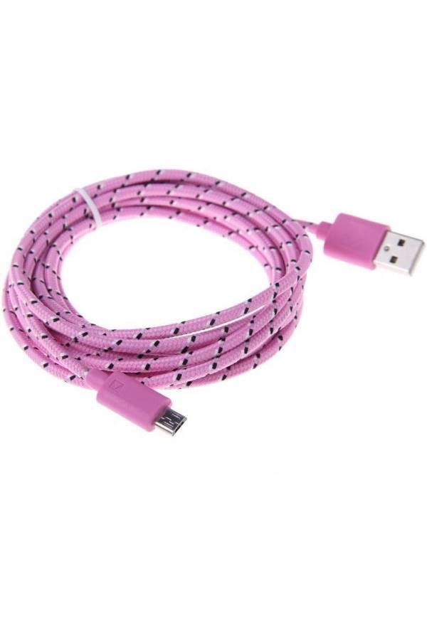 Generic - Micro USB Data Sync Fast Charging Cable For Samsung S3/S4 Pink - Image 1