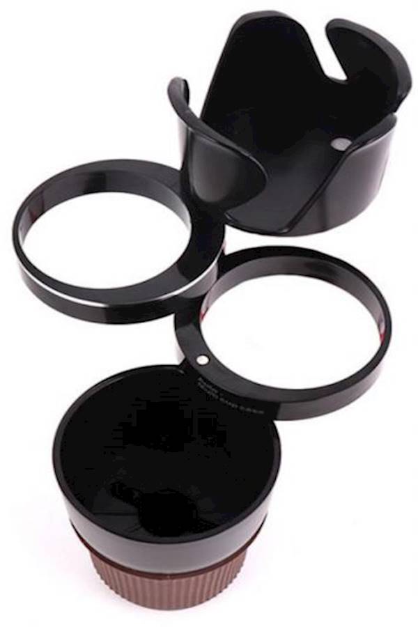 Car Cup Holder 5 in 1 Multi-Functional Holds Mugs Organizer , Black - Image 3