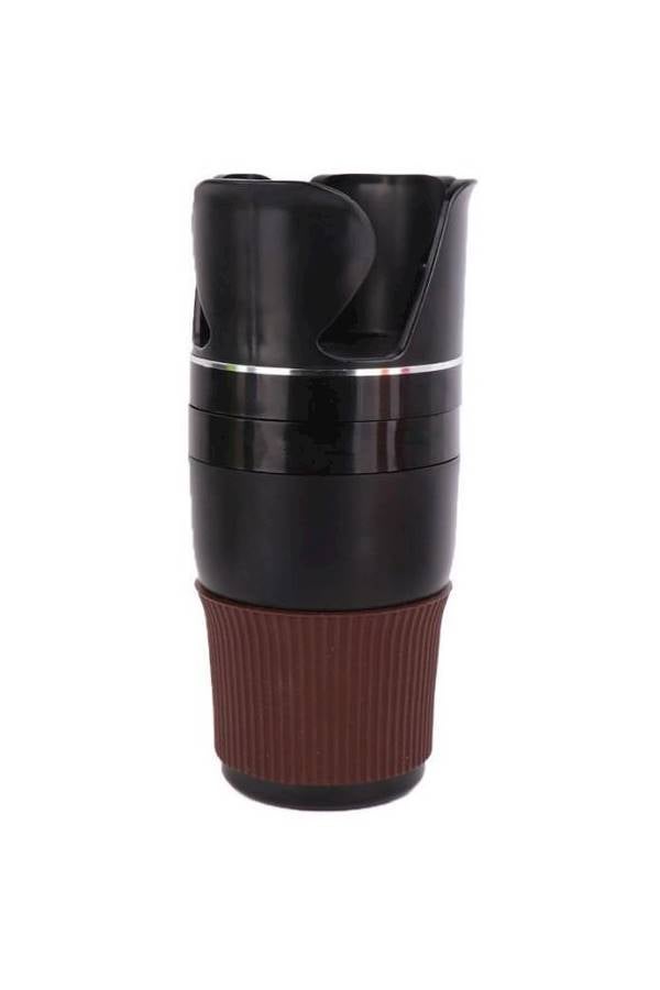 Car Cup Holder 5 in 1 Multi-Functional Holds Mugs Organizer , Black - Image 1