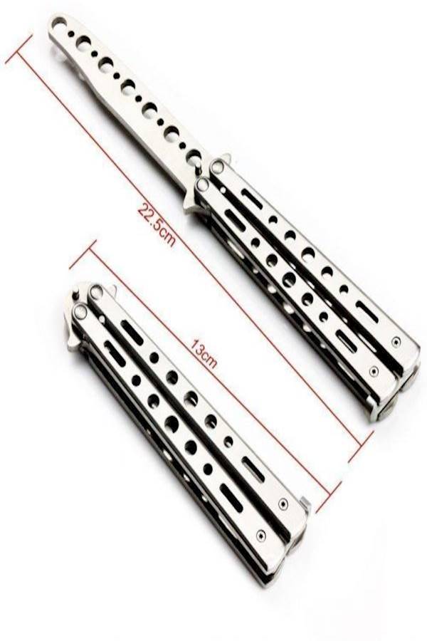 Metal Practice Butterfly Comb Style Butterfly Knife Trainer Tool - Image 3