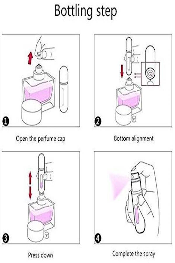 Generic - 5ML Portable Bottom Refillable Perfume Atomizer Spray Perfume Bottle Set for Travel Rose red - Image 1