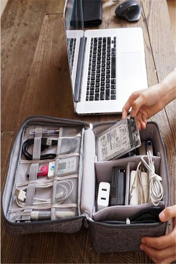 Universal Cable Organizer Bag for Travel Grey - Image 3