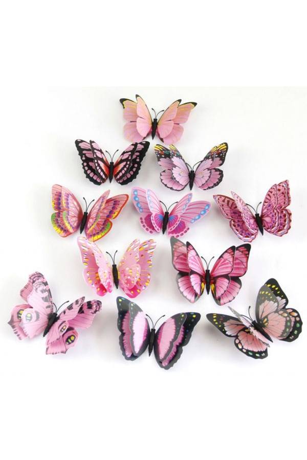 12 Piece Home Decoration Three-Dimensional Creative 3D Butterfly Wall Stickers - Image 1