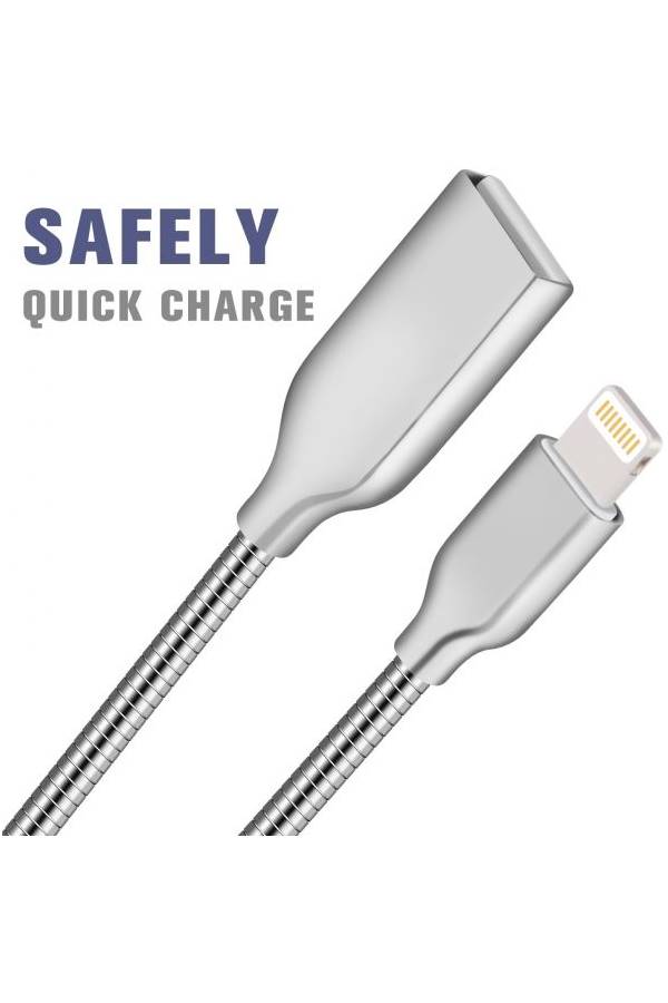 Ning USB Charging Cable For Apple iPhone 7/6/5/SE/iPad/iPod Silver - Image 2