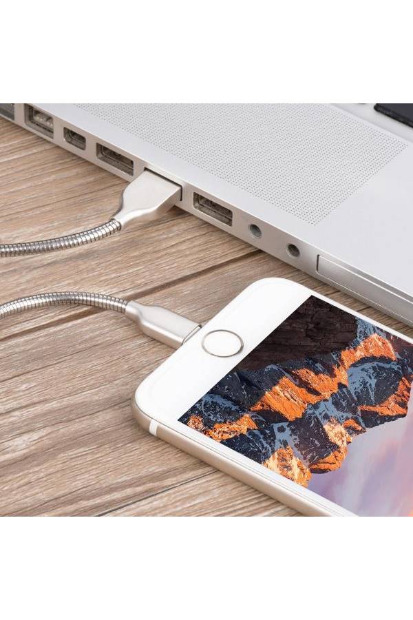 Ning USB Charging Cable For Apple iPhone 7/6/5/SE/iPad/iPod Silver - Image 5