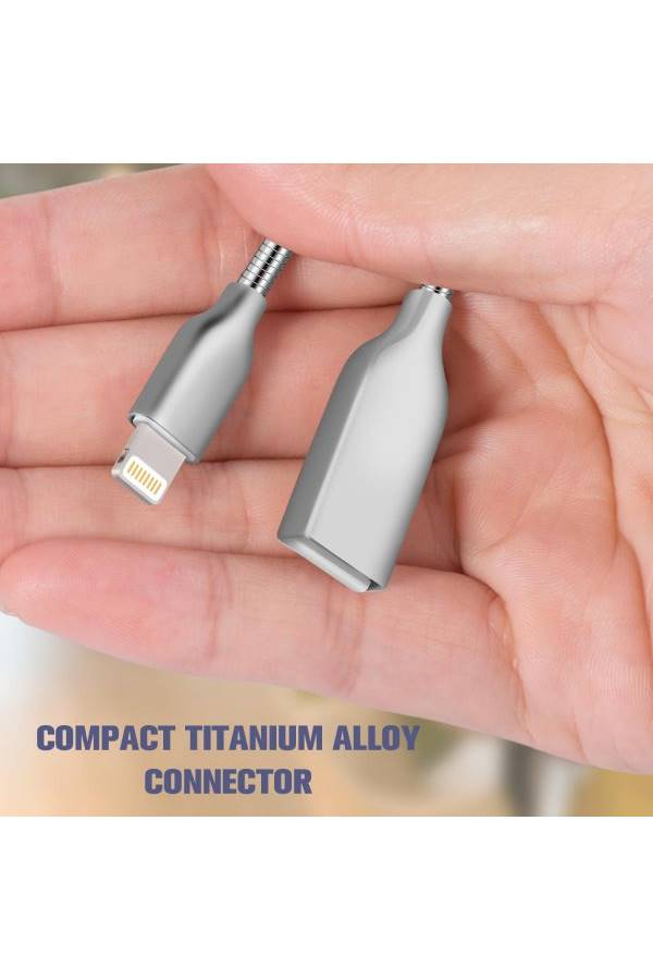 Ning USB Charging Cable For Apple iPhone 7/6/5/SE/iPad/iPod Silver - Image 3