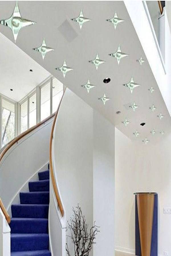 50-Piece 3D Acrylic Mirror Wall Sticker Set Multicolour - Image 4