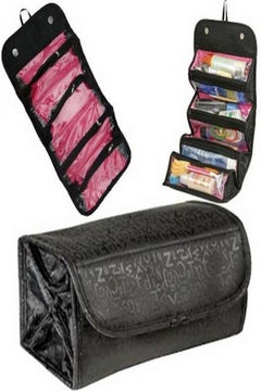 Roll N Go Roll-N-Go Women Travel Large Cosmetic Bag Fashion Waterproof Nylon Beauty Makeup Bag Organizer Make Up Storage Toiletry Bag  - Image 4