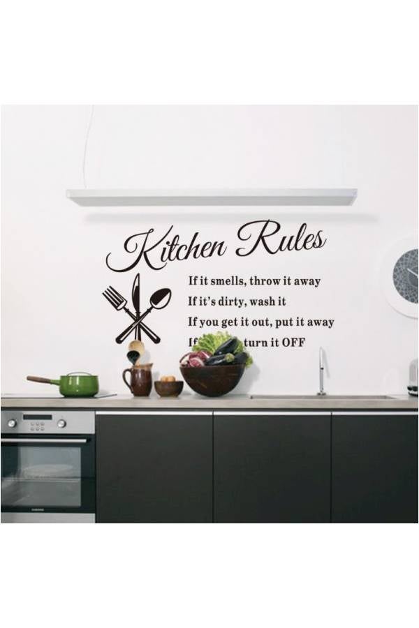 DIY Kitchen Rules Wall Sticker Black  - Image 3