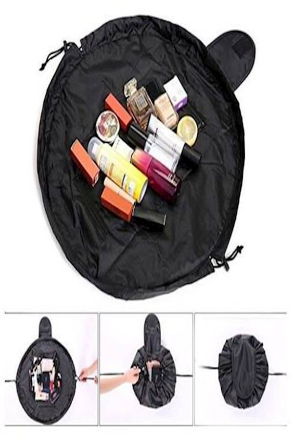 فيلي فيلي منظم للماكياج والمجوهرات مزود بسحاب وأربطة - Image 3