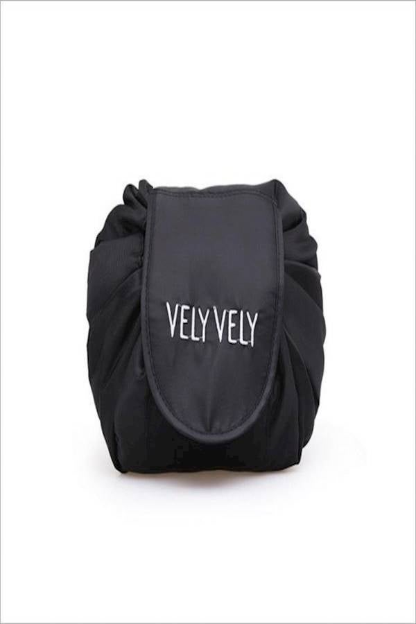 فيلي فيلي شنطة ليزي لمستحضرات تجميل وشنطة لتنظيم المكياج وأدوات الزينة والمجوهرات مع سحاب ورباط قابل للسحب