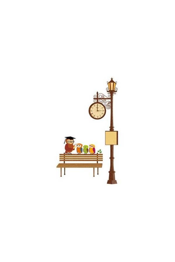 Family Wall Decals Rattan Street Lights Pvc Watch Clock Wall Stickers Home Decor Mural Decals Stickers Multi Color - Image 1