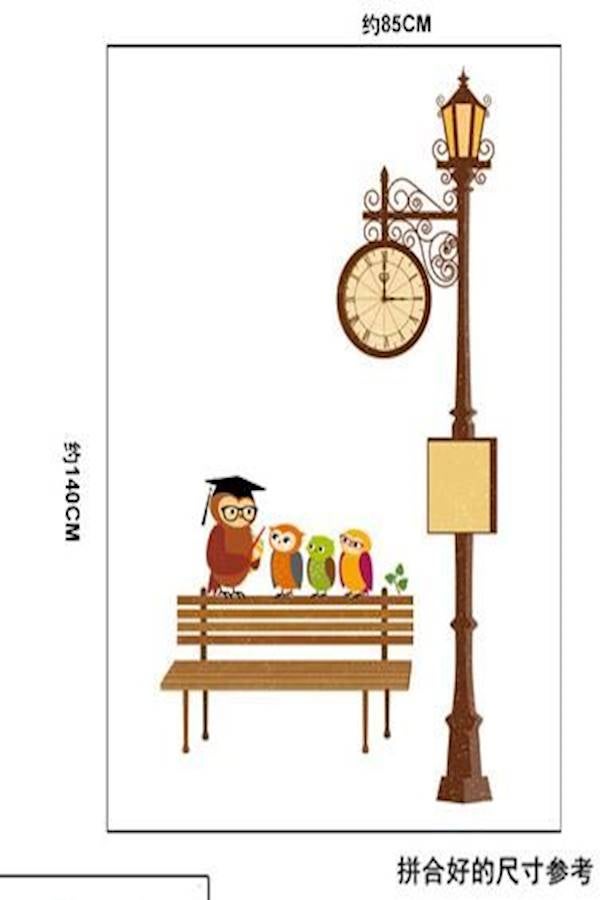 Family Wall Decals Rattan Street Lights Pvc Watch Clock Wall Stickers Home Decor Mural Decals Stickers Multi Color - Image 5