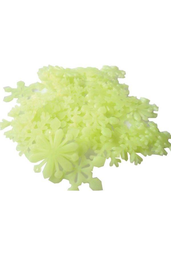 200-Piece 3D Luminous Fluorescent Snowflake Wall Stickers - Image 1