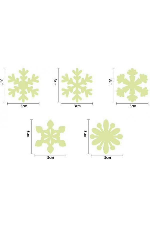 200-Piece 3D Luminous Fluorescent Snowflake Wall Stickers - Image 2