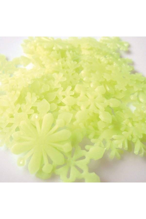 200-Piece 3D Luminous Fluorescent Snowflake Wall Stickers - Image 3